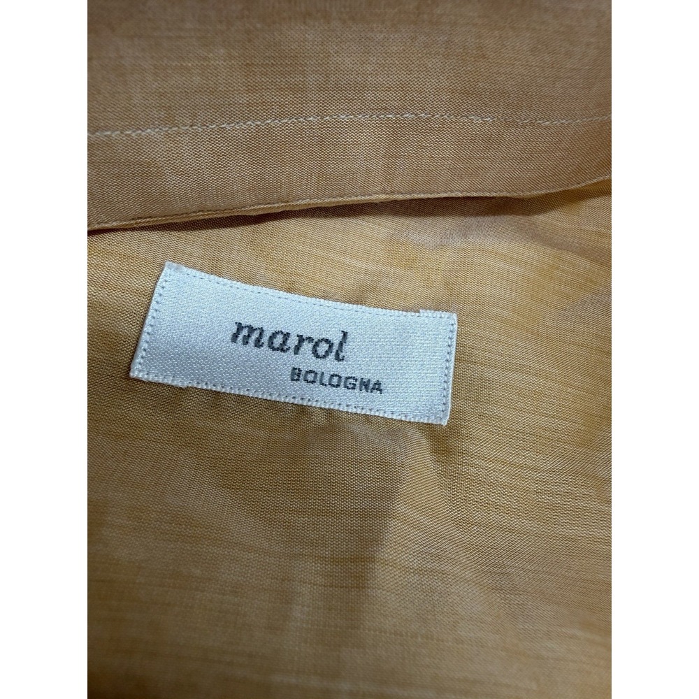 Marol Bologna Men's 42 - 16.5 Orange Short Sleeve Button Shirt Luxury Designer - Picture 4 of 9
